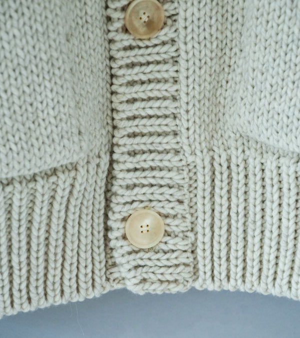 Auralee 'Wool Cashmere Felted Knit Cardigan' (Ivory)