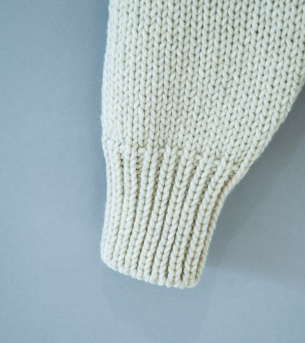 Auralee 'Wool Cashmere Felted Knit Cardigan' (Ivory)