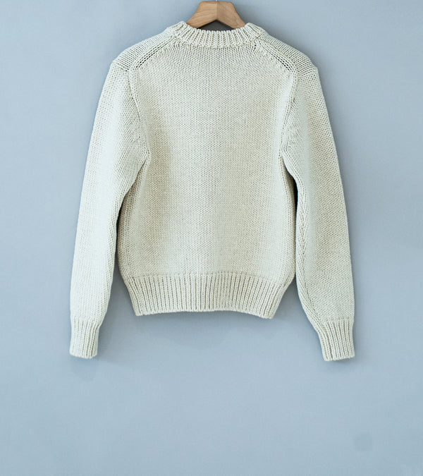 Auralee 'Wool Cashmere Felted Knit Cardigan' (Ivory)