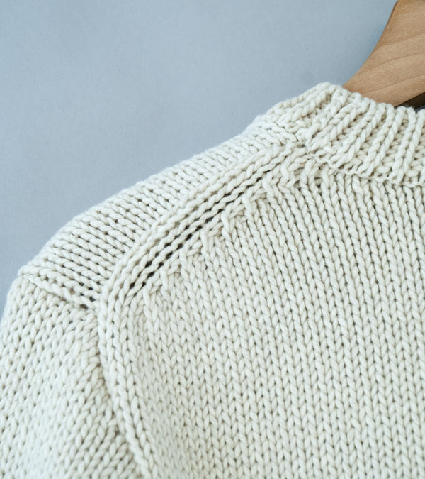 Auralee 'Wool Cashmere Felted Knit Cardigan' (Ivory)