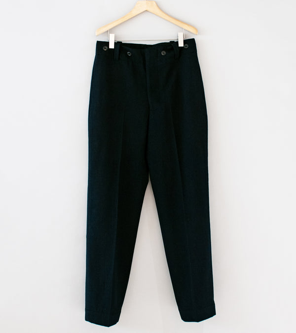 Margaret Howell 'Brace Button Trouser' (Ink Distressed Wool Covert)