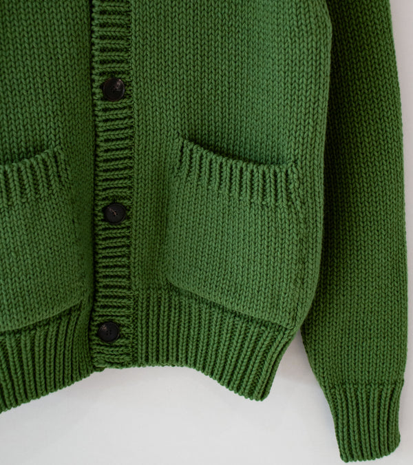 Auralee 'Wool Cashmere Felted Knit Cardigan' (Olive)