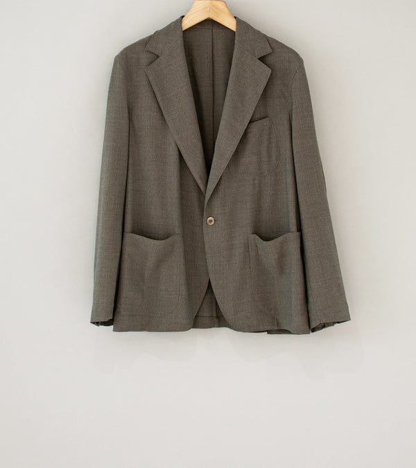 Stoffa 'Single Breasted Shirt Jacket' (Walnut Wool Plain Weave)
