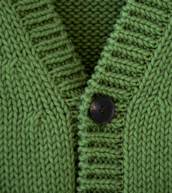 Auralee 'Wool Cashmere Felted Knit Cardigan' (Olive)