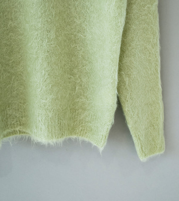 Auralee 'Brushed Super Kid Mohair Knit Polo' (Light Khaki)