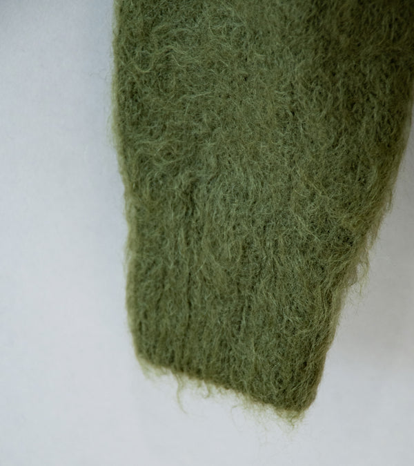 Auralee 'Brushed Super Kid Mohair Knit Polo' (Olive)