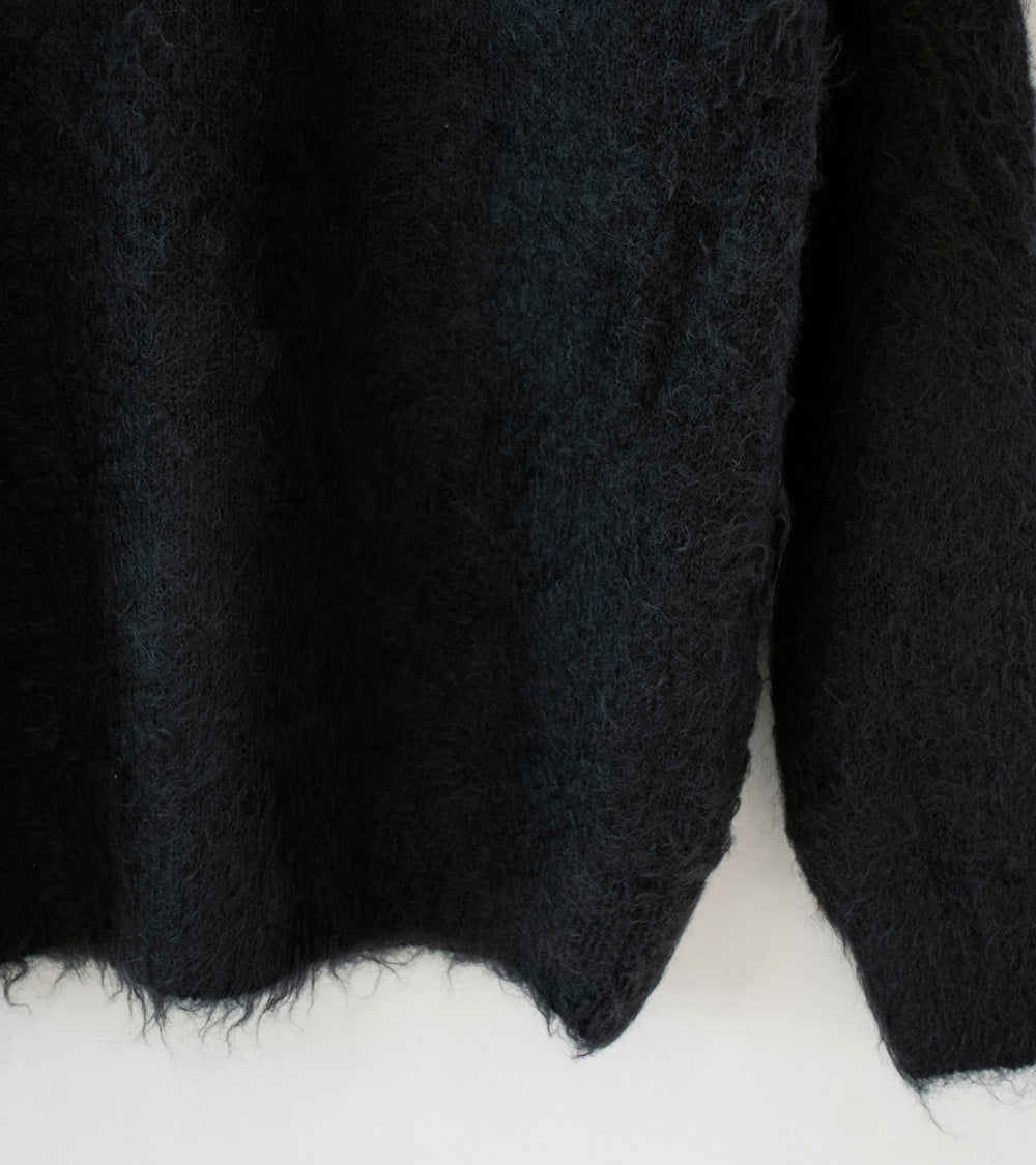 Auralee 'Brushed Super Kid Mohair Knit Polo' (Ink Black)