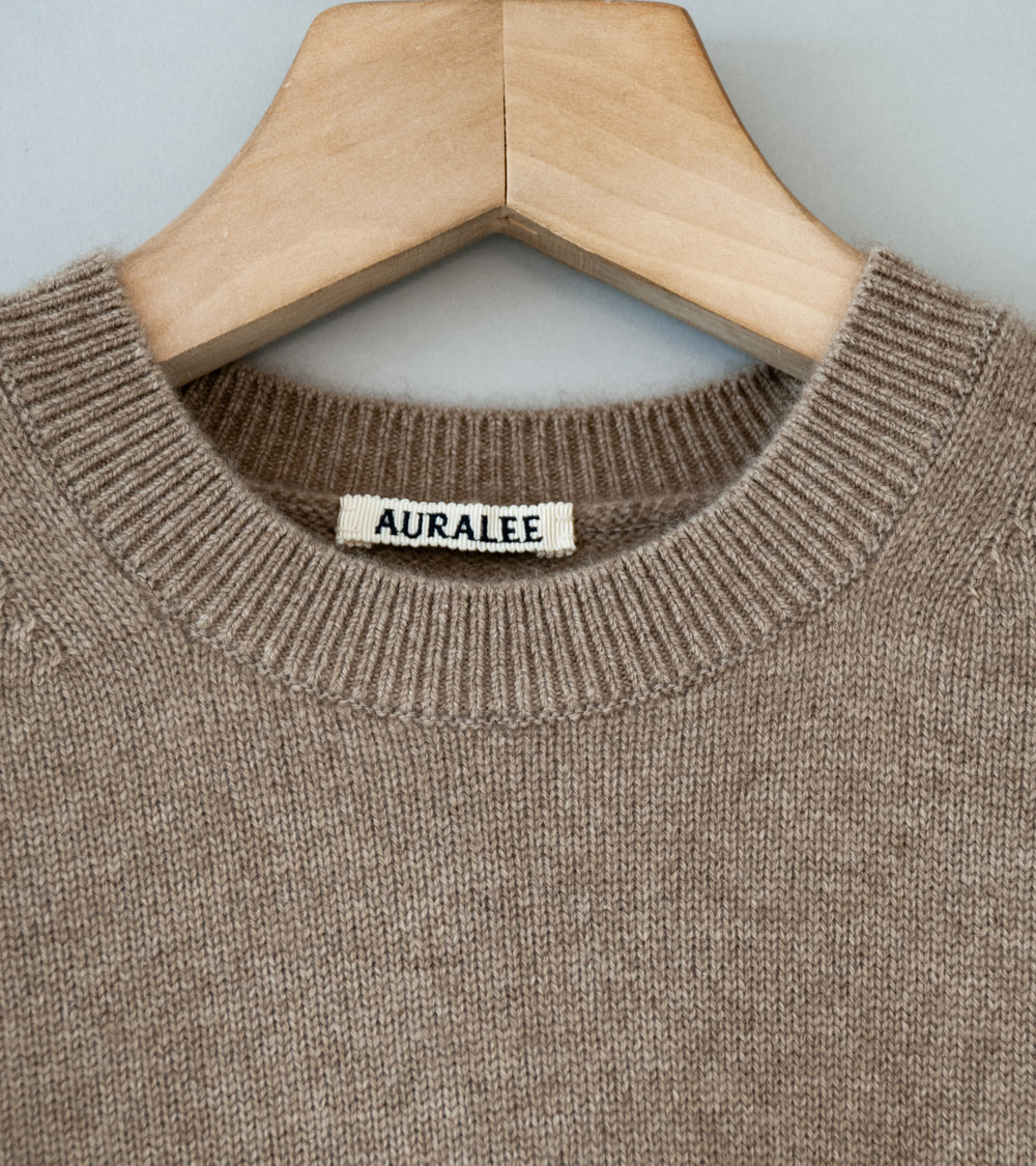 Auralee 'Baby Cashmere Knit P/O' (Natural Brown)