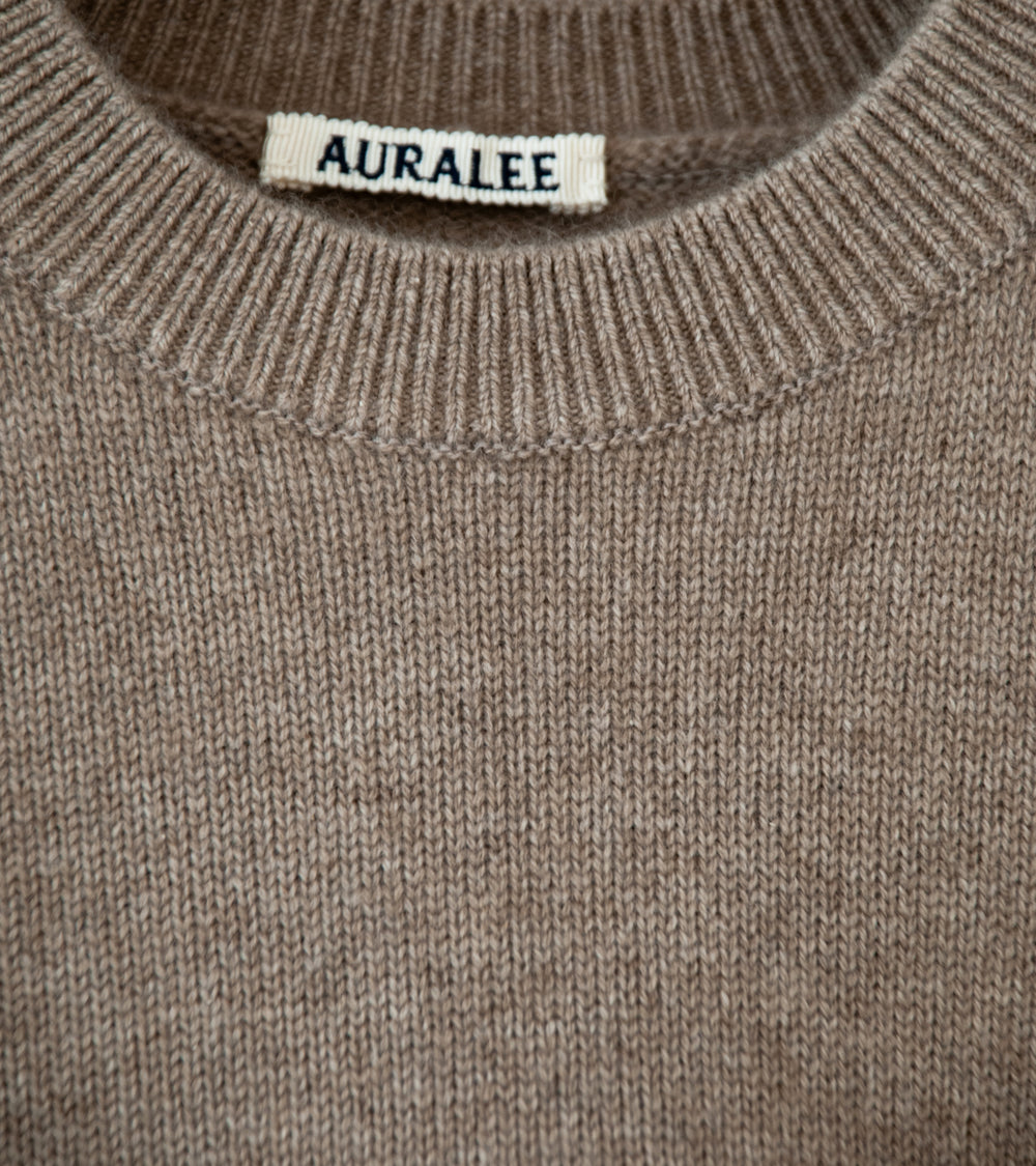 Auralee 'Baby Cashmere Knit P/O' (Natural Brown)