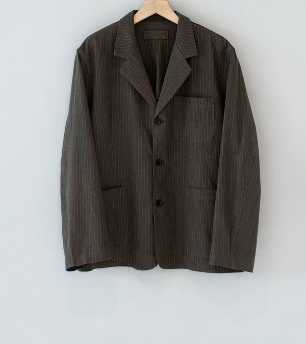 James Coward 'Carry On Jacket' (Brown Chalkstripe Wool)