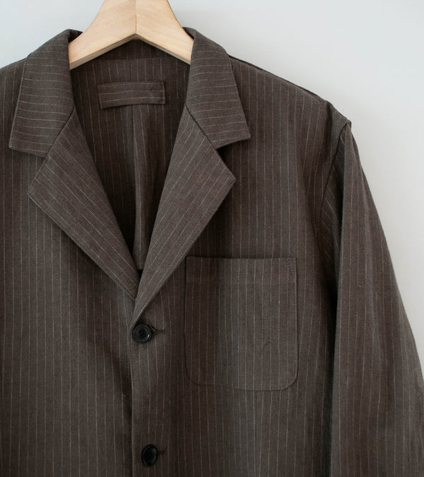 James Coward 'Carry On Jacket' (Brown Chalkstripe Wool)