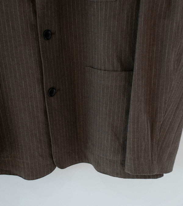 James Coward 'Carry On Jacket' (Brown Chalkstripe Wool)