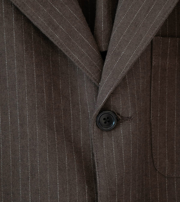 James Coward 'Carry On Jacket' (Brown Chalkstripe Wool)