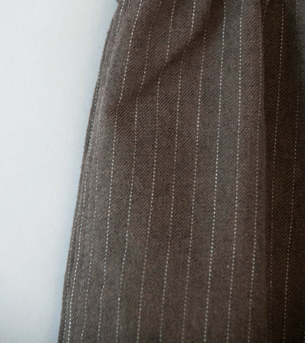 James Coward 'Carry On Pant' (Brown Chalkstripe Wool)