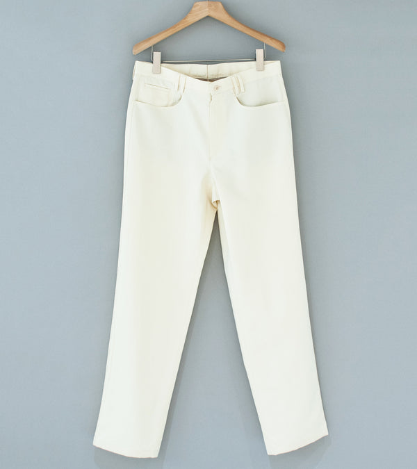 Stoffa '5 Pocket Washable Trouser' (Ivory Cotton Linen Twill)