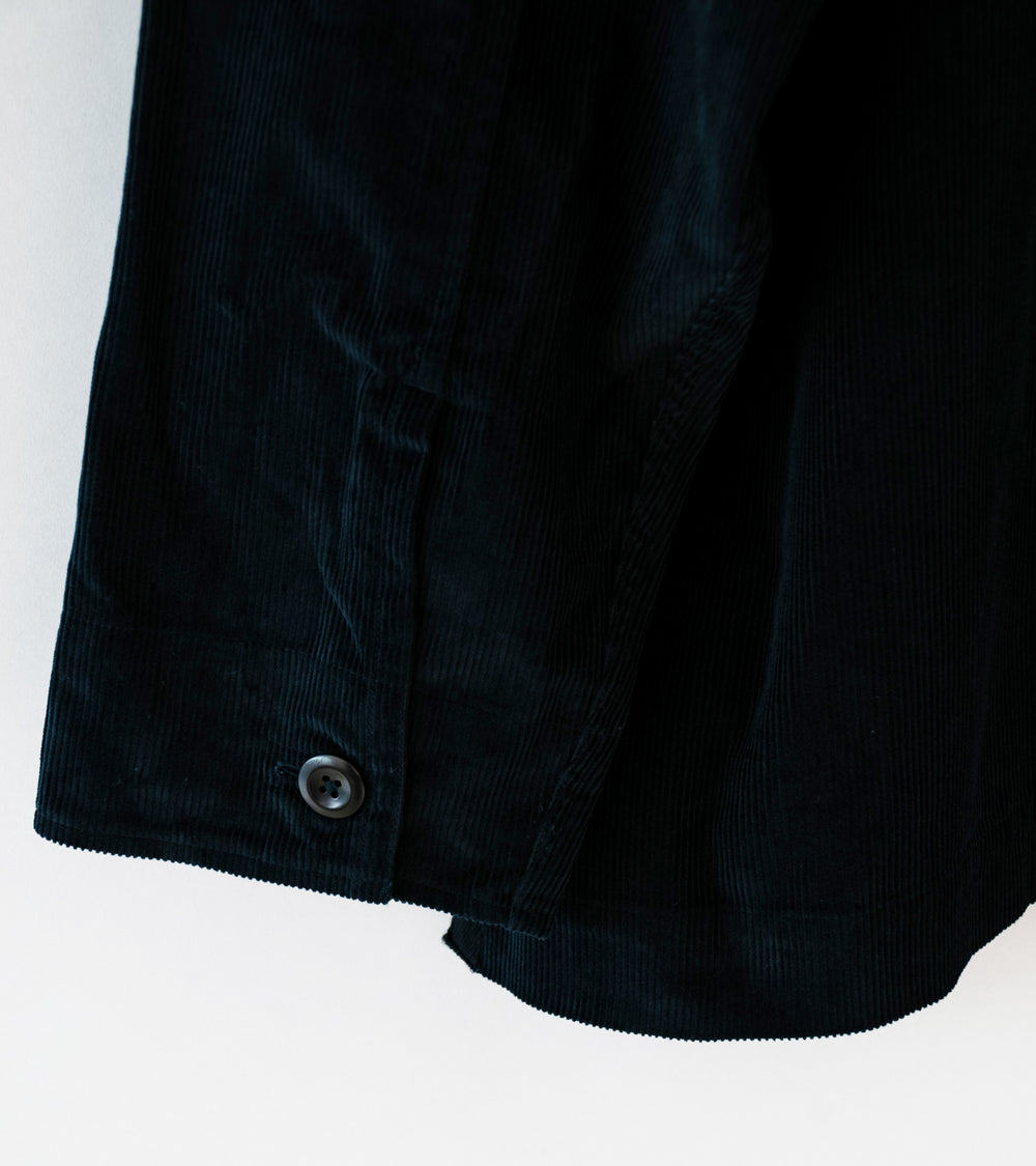 Margaret Howell 'MHL Long Overshirt' (Black Heavy Cotton Needlecord)