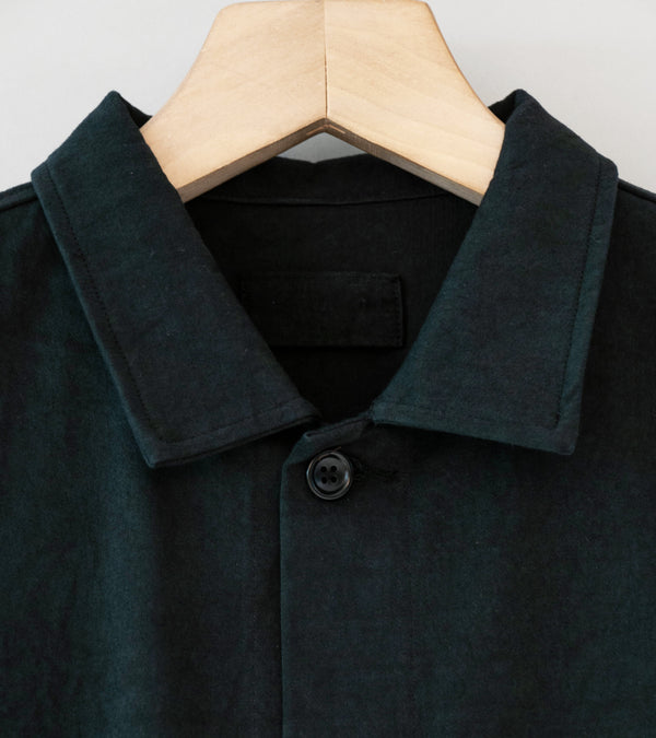 James Coward 'Travail Shirt' (Black Satin Drum Cotton)