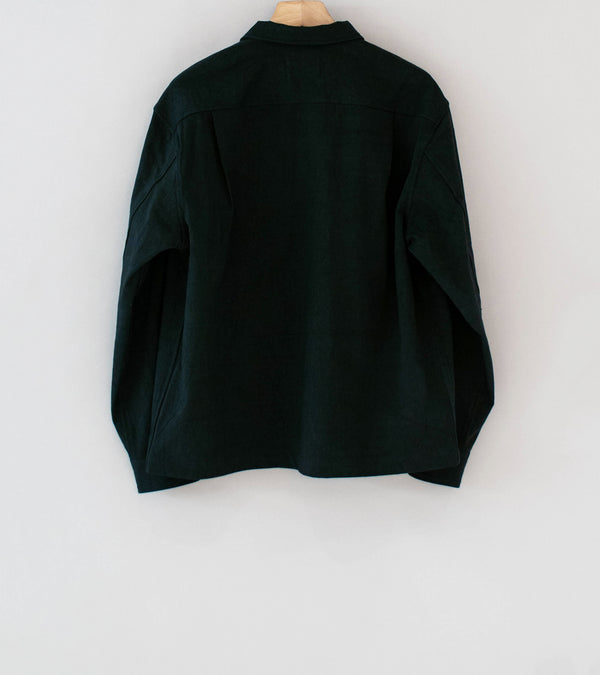 James Coward 'Travail Shirt' (Black Satin Drum Cotton)