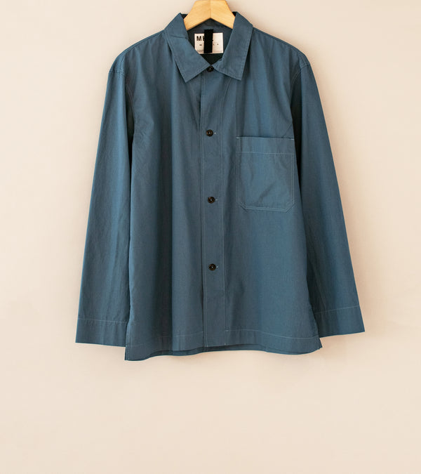 Margaret Howell 'MHL PJ Shirt' (Uniform Blue Compact Cotton Poplin)