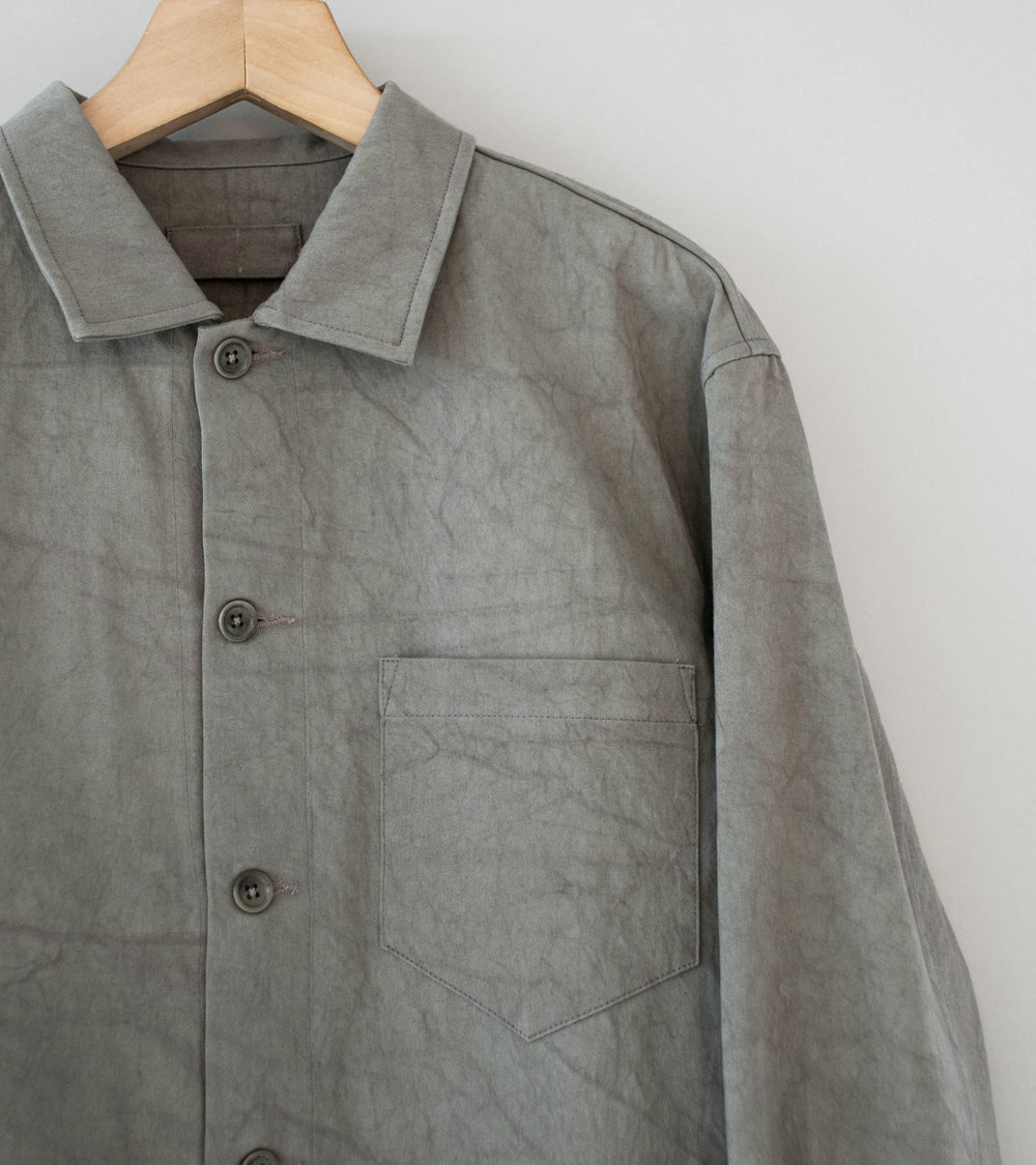 James Coward 'Travail Shirt' (Grey Satin Drum Cotton)