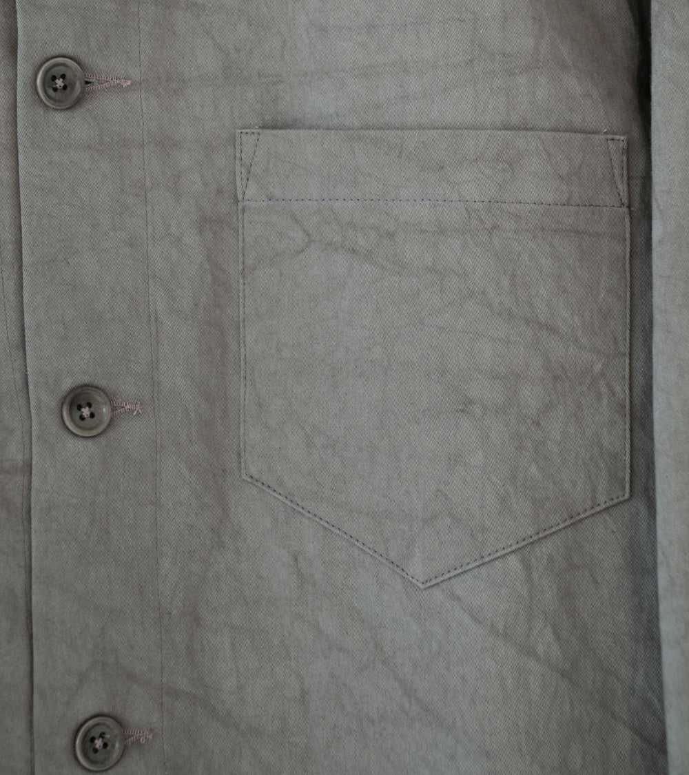 James Coward 'Travail Shirt' (Grey Satin Drum Cotton)