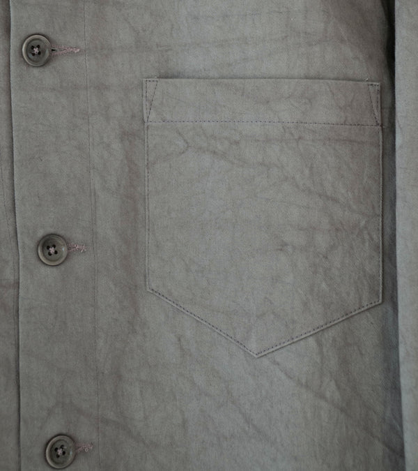 James Coward 'Travail Shirt' (Grey Satin Drum Cotton)