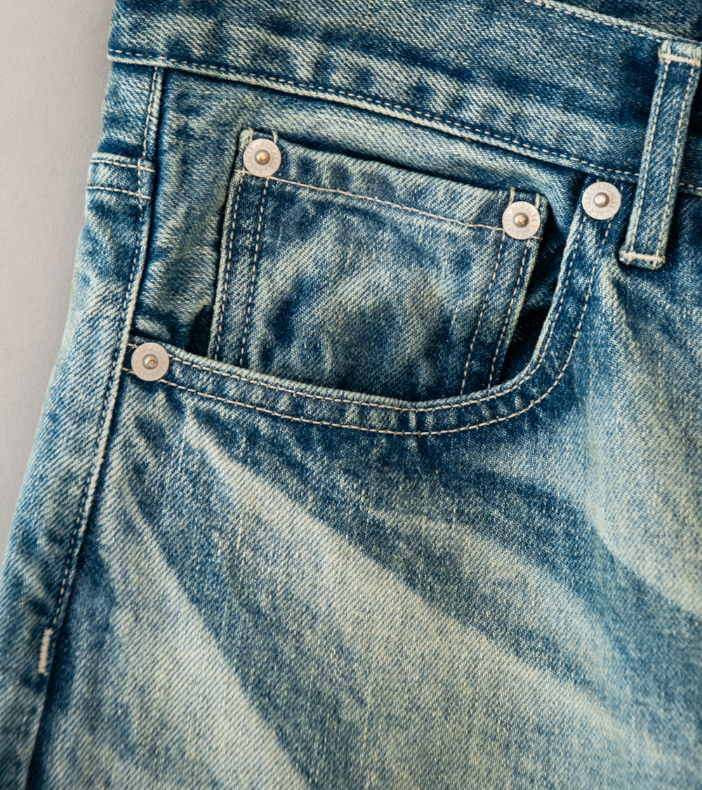 Auralee 'Selvedge Faded Heavy Denim Wide Pants' (Faded Indigo)