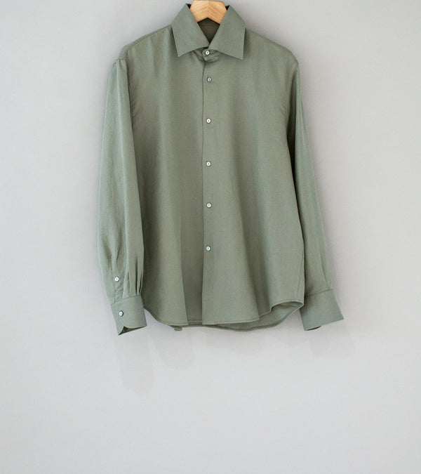 Stoffa 'Spread Collar Shirt' (Sage Washed Cotton Linen)
