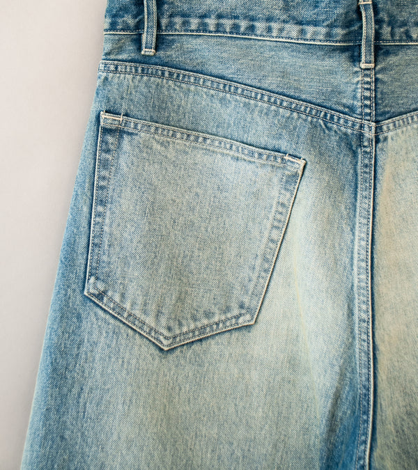 Auralee 'Selvedge Faded Heavy Denim Wide Pants' (Faded Indigo)