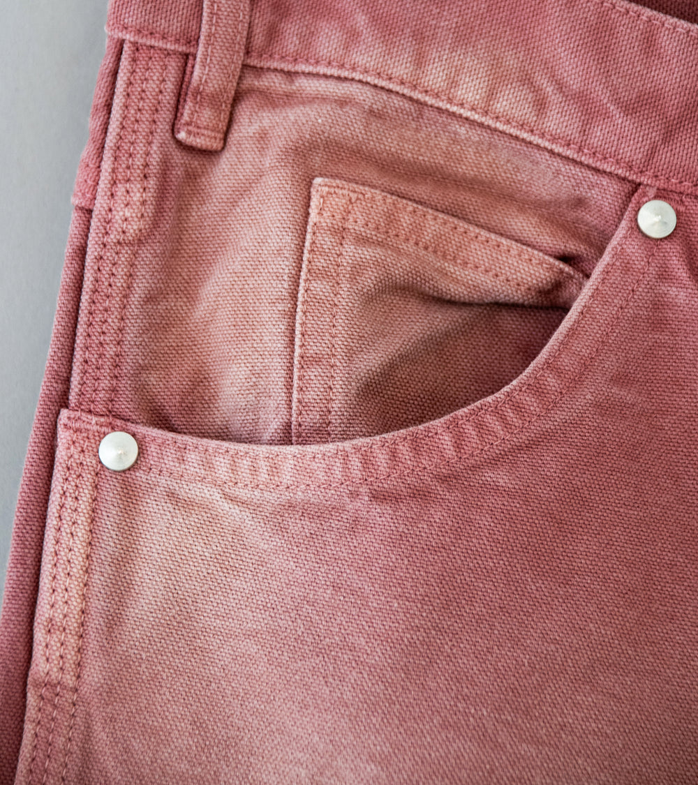 Auralee 'Product Dyed Organic Cotton Duck Painter Pants' (Faded Burgundy)