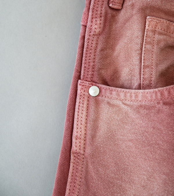 Auralee 'Product Dyed Organic Cotton Duck Painter Pants' (Faded Burgundy)