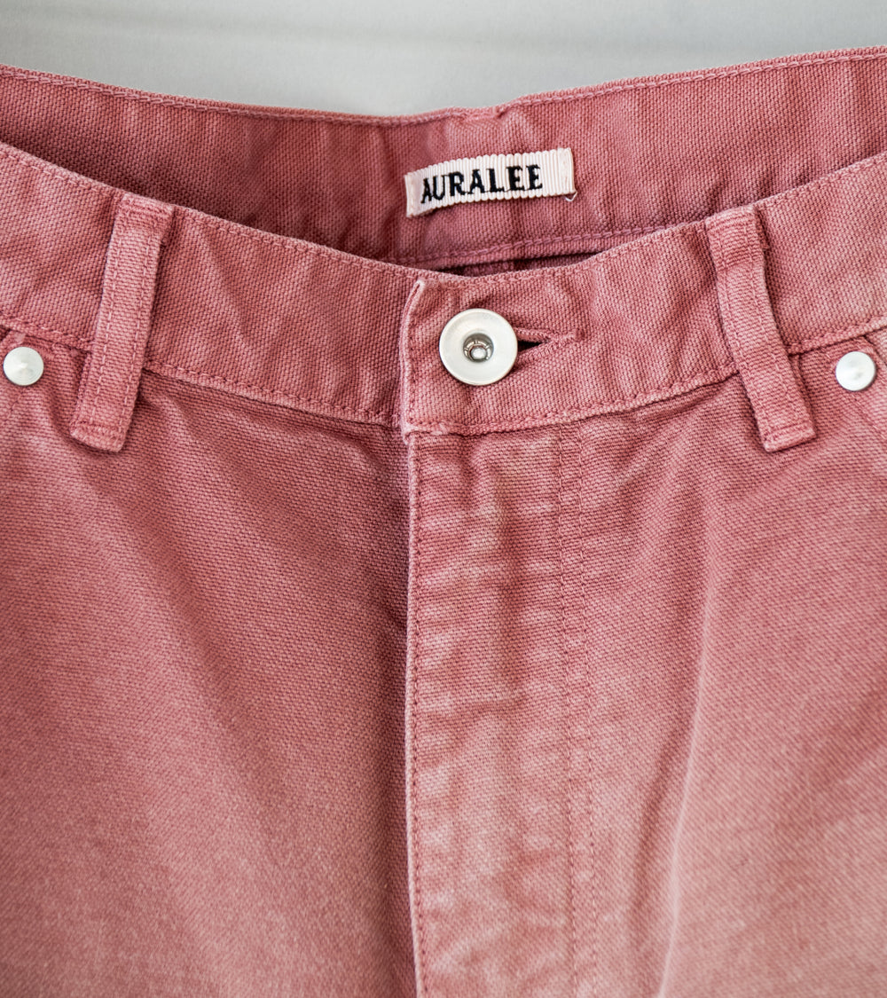 Auralee 'Product Dyed Organic Cotton Duck Painter Pants' (Faded Burgundy)
