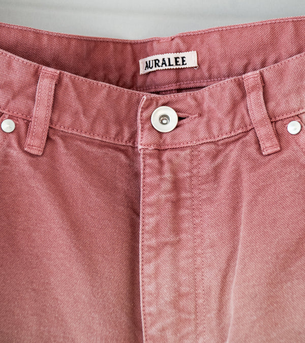 Auralee 'Product Dyed Organic Cotton Duck Painter Pants' (Faded Burgundy)