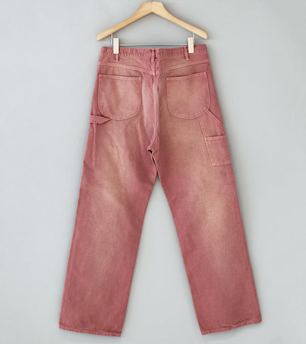 Auralee 'Product Dyed Organic Cotton Duck Painter Pants' (Faded Burgundy)