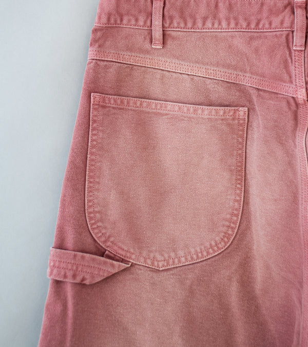 Auralee 'Product Dyed Organic Cotton Duck Painter Pants' (Faded Burgundy)