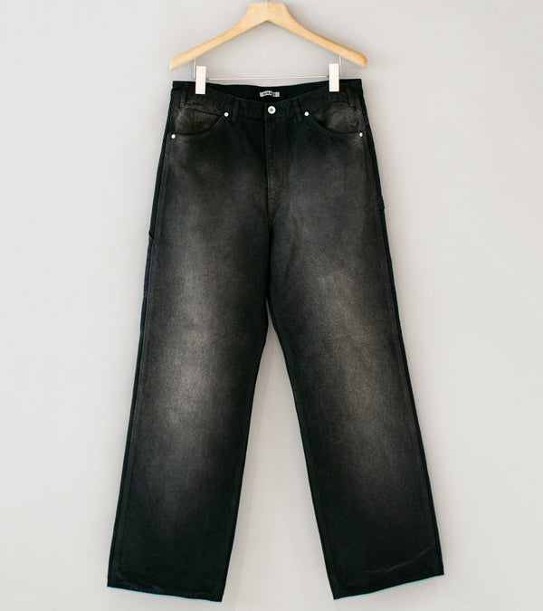 Auralee 'Product Dyed Organic Cotton Duck Painter Pants' (Faded Black)