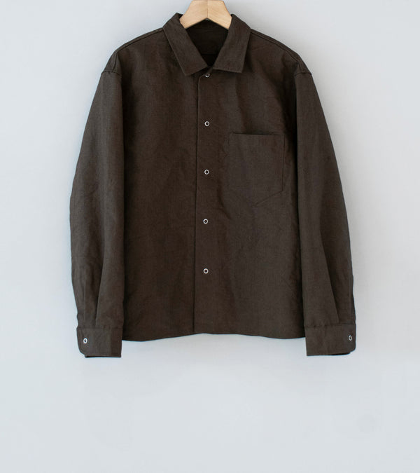 James Coward 'Workshop Shirt' (Brown Linen Washi)