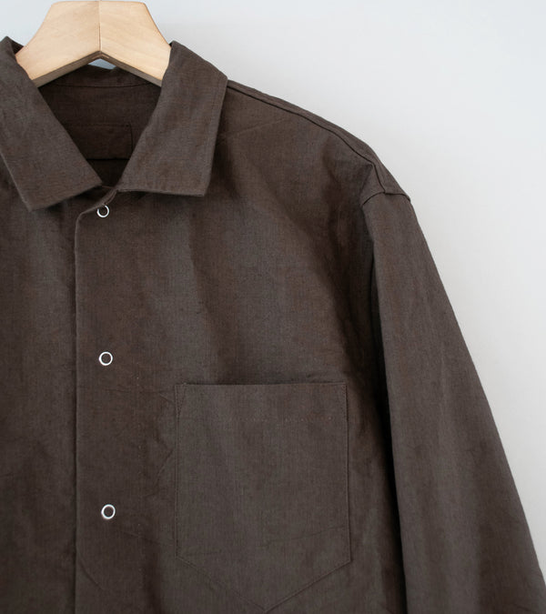James Coward 'Workshop Shirt' (Brown Linen Washi)