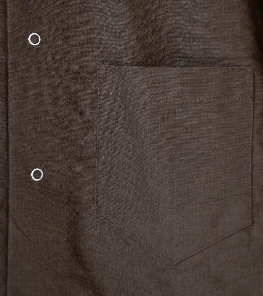 James Coward 'Workshop Shirt' (Brown Linen Washi)