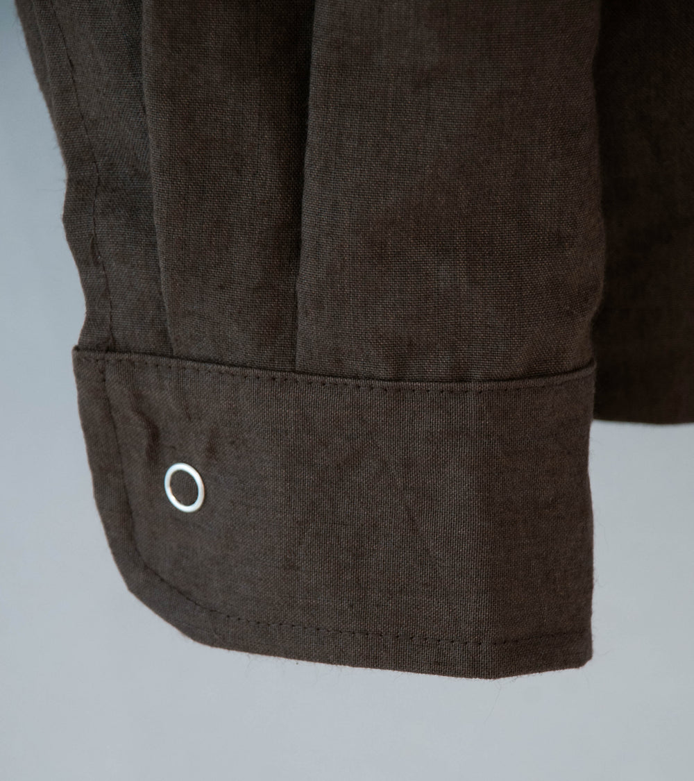 James Coward 'Workshop Shirt' (Brown Linen Washi)