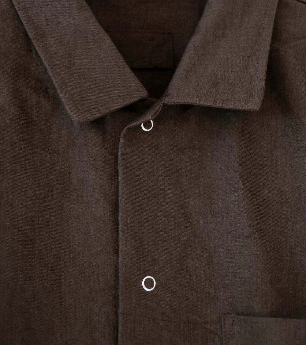 James Coward 'Workshop Shirt' (Brown Linen Washi)