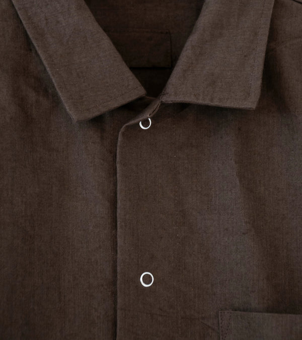 James Coward 'Workshop Shirt' (Brown Linen Washi)