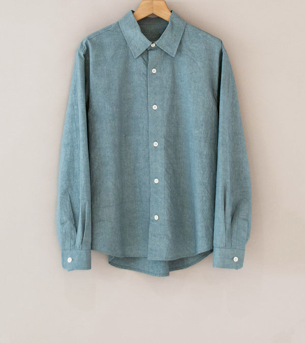 James Coward 'Filter Shirt' (Blue Typewriter Drum Cotton)