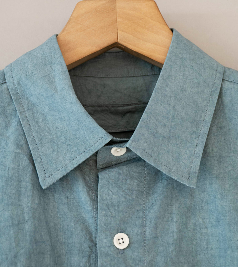 James Coward 'Short Sleeve Shirt' (Blue Typewriter Drum Cotton)