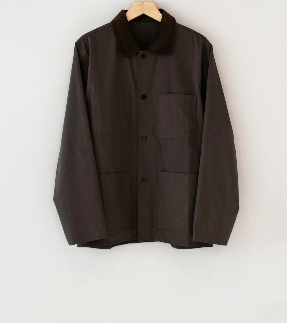 Velardi 'Lightweight Poplin Utility Jacket' (Brown Cotton Nylon)