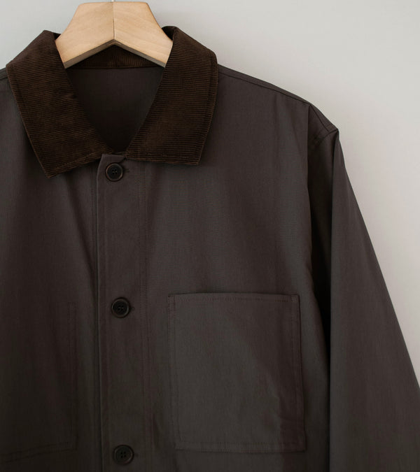 Velardi 'Lightweight Poplin Utility Jacket' (Brown Cotton Nylon)