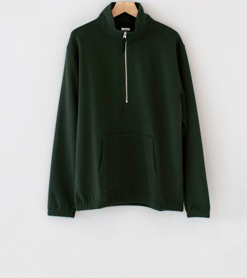 Velardi 'Half Zip Loopback Sweatshirt' (Green Cotton)